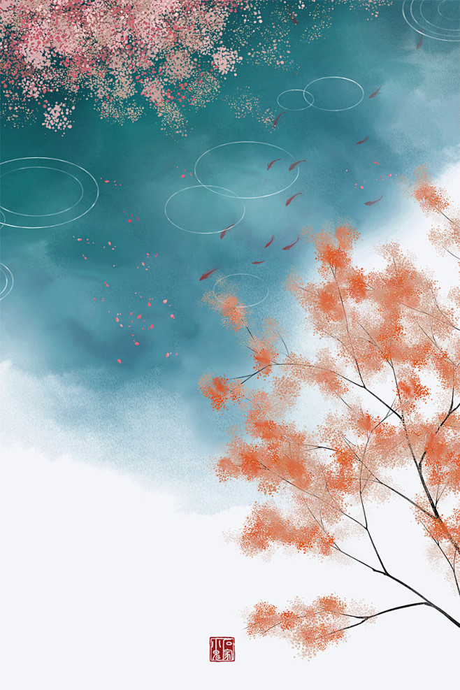 石家小鬼原创中国风二十四节气插画，商用请...