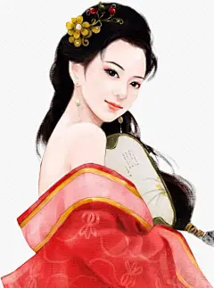 手绘古风持扇青楼女子http://www.51yuansu.com/
