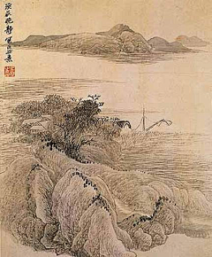 陈又新-搁浅背影采集到吴历 山水图