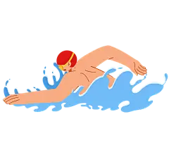 摄图网_402601245_游泳扁平风人物素材(非企业商用)