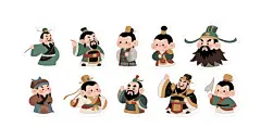 Q版三国人物刘备关羽张飞曹操卡通人高清模板免费下载-趣麦麦图