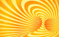 Orange color striped swirl vector optical illusion - 96976031