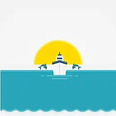 夏季游轮矢量图_新图网 https://ixintu.com 海洋 轮船 海豚 太阳 蓝色 矢量图 手绘 夏季游轮