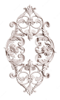 Classic white frame with ornament decor isolated 3d rendering