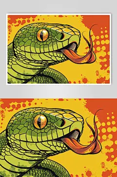 AI数字艺术蛇年漫画风插画