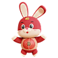 三维渲染中国农历传统新年卡通兔子3D插画_AL-60_3D-Character-Chinese-Rabbit-Jumping-Pose