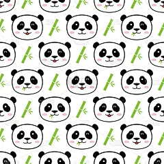 可爱的,熊猫,式样,笋,分离着色,白色,亚洲,自然,动物园,纺织品