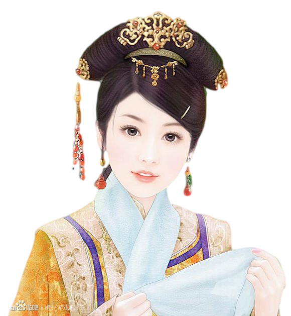 立绘_古风_手绘_美女半身_看图_橙光游...