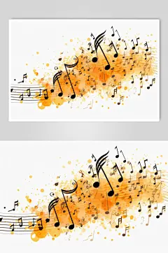 AI数字艺术音乐乐符乐谱元素插画