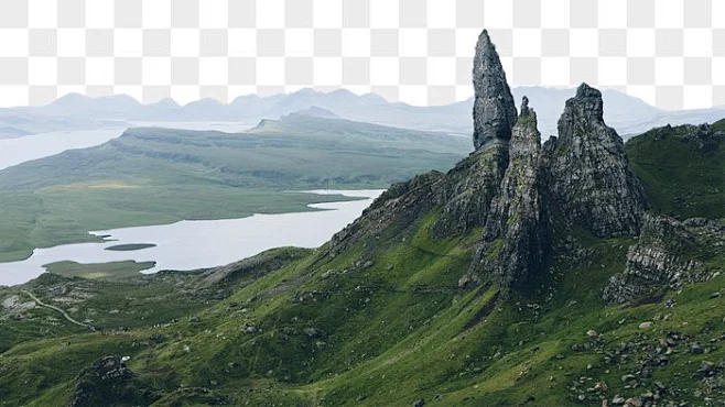 Scottish Highlands png border, transparent background-花瓣网