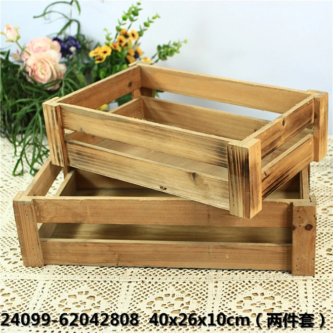 孤品集合-美式乡村复古做旧木箱子实木收纳木框箱装饰木条箱木筐-淘宝网-花瓣网