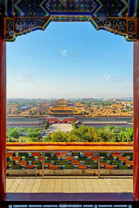 故宫,垂直画幅,天空,古老的,禁止的,旅...