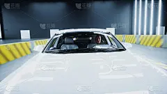 通用3d汽车碰撞试验与碰撞试验假人。汽车破坏。3 d渲染。