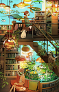 #オリジナル 図書水族館 - TAO的插画