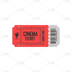 电影票的符号。分离的病媒.