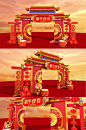 中式2021年牛年新年春节大气商场古风美陈