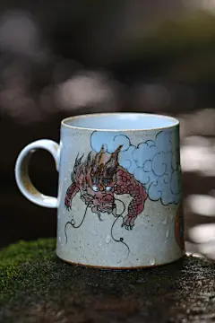 山水间 山海经手绘龙龟杯 神话系列手工陶瓷马克杯复古风杯子礼品-淘宝网