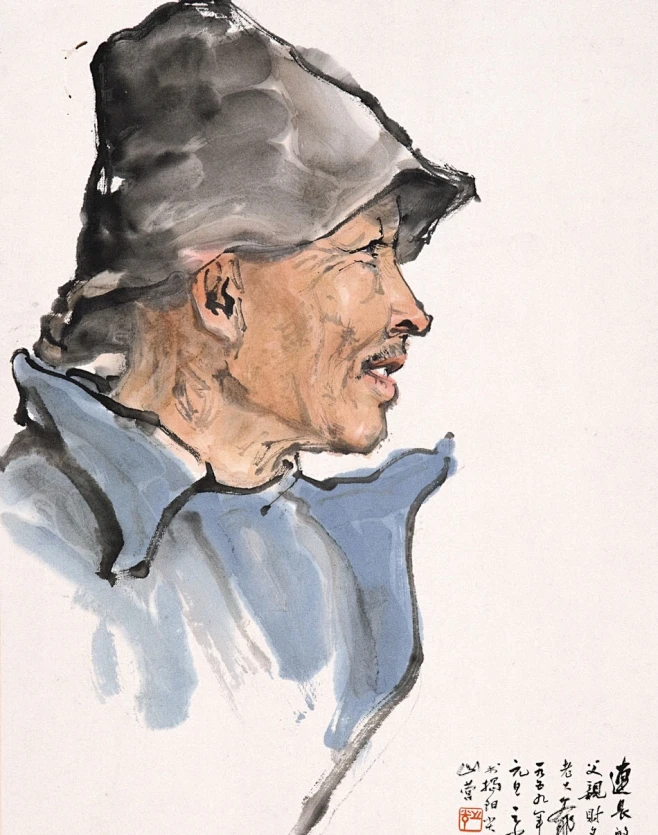 杨之光先生的人物肖像画，笔墨生动且极富有感染力，人物栩栩如生-花瓣网