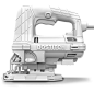 Bostitch Jigsaw : In the development of Bostitch power tools, I was responsible for the design of the corded jigsaw. This shows some snapshots throughout the design process from early sketches to printed models to digitally rendered images that were used 