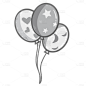手绘卡通万圣节插画-气球