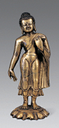 铜鎏金释迦牟尼佛立像