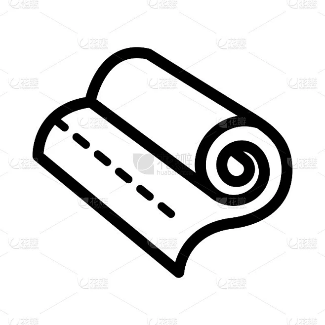 轮廓图标卷织物简单矢量插图素材-花瓣网