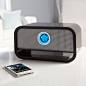 Big Blue Studio Wireless Bluetooth Speaker / The Big Blue Studio Wireless Bluetooth Speaker from Brookstone is a speaker that plays audio and music from just about any Bluetooth-compatible device you have. http://thegadgetflow.com/portfolio/big-blue-studi