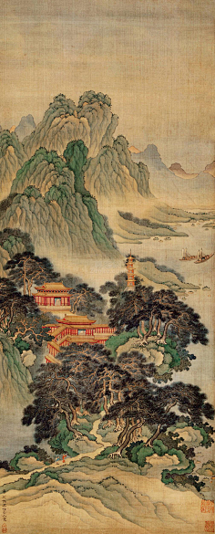 cn采集麦子米店采集到书画1#明四家#【 明 仇英(传)《西厢记图册》 】