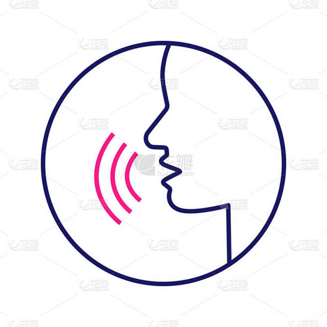 发音平面图标向量例证