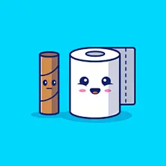 甜筒冰淇淋与卷纸动画形象创意插画