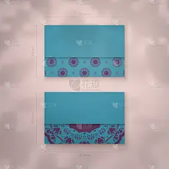 名片模板在绿松石色与豪华的紫色模式为您的业务。