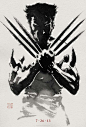 《金刚狼2》海报--颇具创造性地用具有东方韵味的水墨画风格勾勒出漫画人物金刚狼的形象，刚劲有力，钢爪更显凌厉。