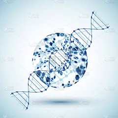 有DNA分子的科学模板，壁纸或横幅。