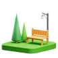 Park 3D Illustration