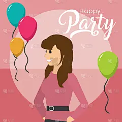 幸福,贺卡,生日,可爱的,明信片,人,聚会,问候,庆祝,装饰