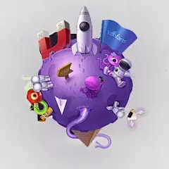 卡通星球 火箭 立体 元素 免抠png 设计图片 免费下载 页面网页 平面电商 创意素材