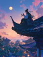 Ai古风壁纸-举杯邀明月，潇洒走江湖 - 小红书
