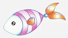 简笔画小鱼png免抠素材_新图网 https://ixintu.com 手绘 卡通 小鱼 简笔画 金鱼