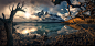 General 2048x998 nature landscape rocks reflection trees mountains water