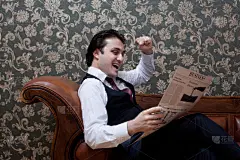 男商人,沙发,半身像,四肢,古典式,家庭生活,仅男人,仅成年人,彩色图片