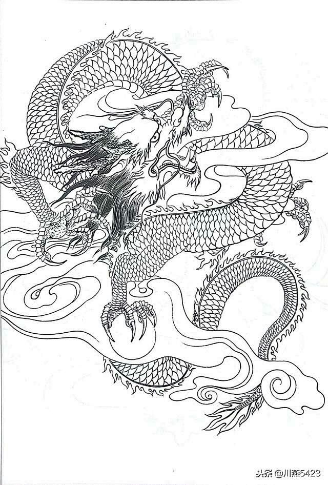 白描龙凤