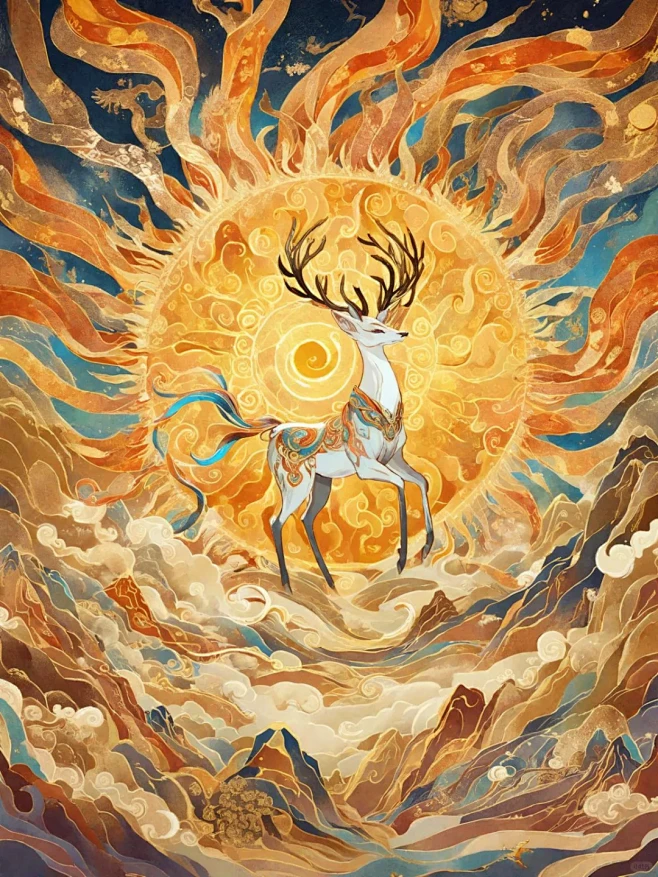奇域AI｜遇见敦煌之九色神鹿 - 小红书-花瓣网
