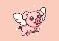 卡通小猪插画矢量图设计素材