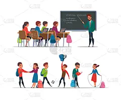 小学生在校平面插图设置