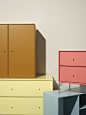 Montana introduced a new color palette for its signature shelving—an endeavor the manufacturer undertakes every eight years. Developed in collaboration with Danish designer Margrethe Odgaard, the 30 new hues include amber, rhubarb, flint, and chamomile, s