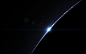 蓝色弧形光线星球