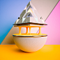 BE KID : BE KIDAs i love to play with simple geometry,i made a little series about abstract landscapes and visionary architecture.I tried to imagine all this stuff with a childhood mood, playing with a few elements and colors.More or less every piece repr