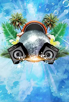 夏日海滨派对海报高清素材 页面 设计图片 免费下载 页面网页 平面电商 创意素材