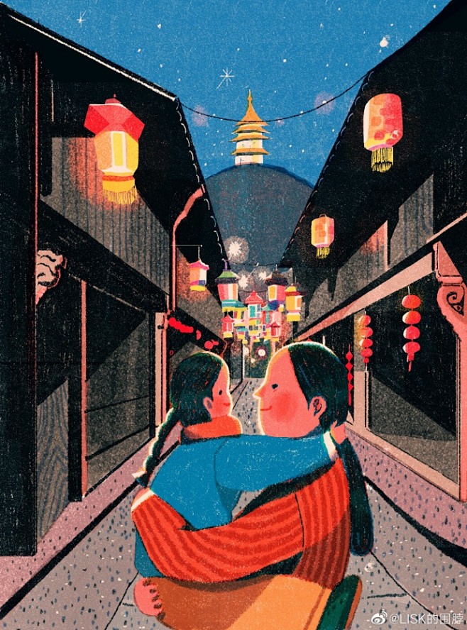 母亲节，昨晚和老妈通了电话☎️ 
画了家...