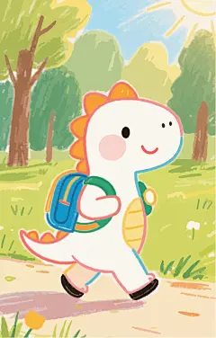 卡通小恐龙可爱插画